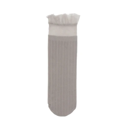 Милые кружевные ультра-тонкие бархатные женские носки, весна-лето, крутые красивые модные носки, удобные тонкие носки высокого качества - Цвет: light grey