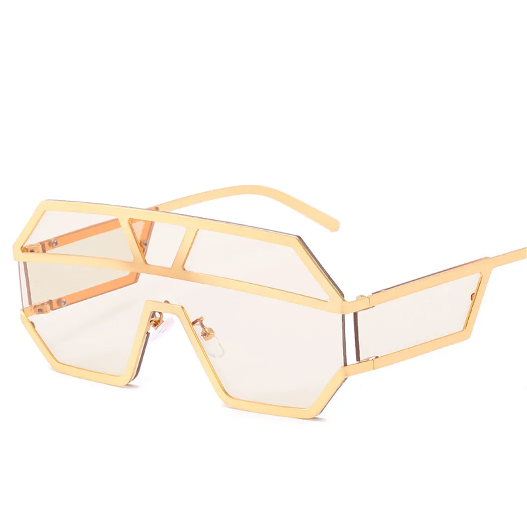 Роскошные солнцезащитные очки женские мужские модные негабаритные цельные солнцезащитные очки винтажные брендовые металлические солнечные очки в оправе красные очки