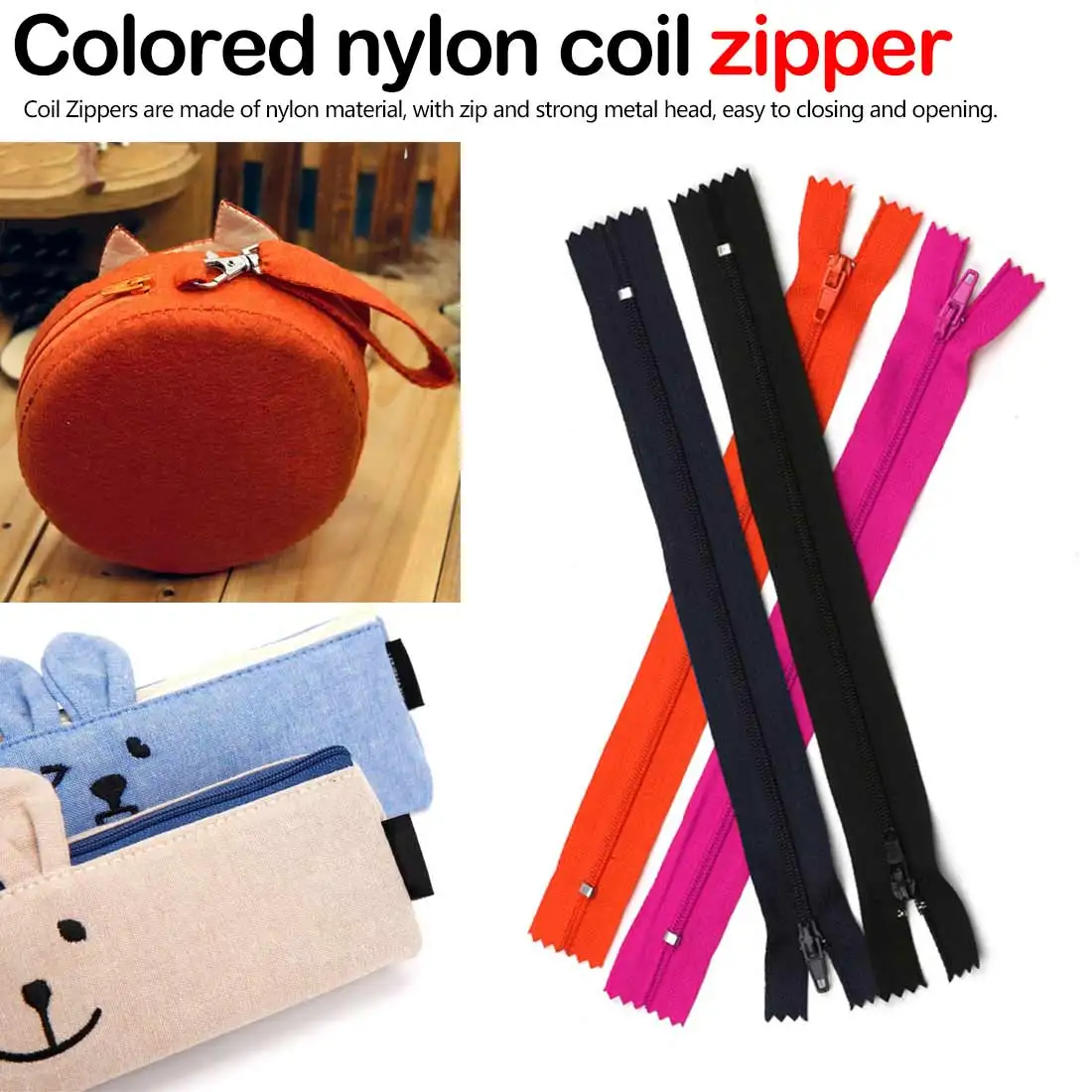 

10Pcs Clothing Garment Sewing Handcraft DIY Accessories Colorful Nylon Coil Zippers Tailor for Trousers