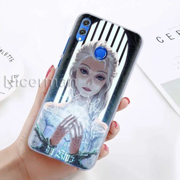 Чехол для телефона для Honor Y9 Y7 Y5 Y6 Y9 Honor 10 20 Lite 8X 8A играть прозрачную крышку панк Эльза тату принцесса Капа Coque - Цвет: A-11