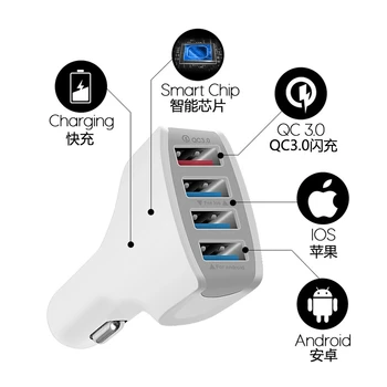

100pcs USB Car Charger Quick Charge 3.0 Car-Charger Mobile Phone QC 3.0 Car USB Charger Fast Charging Adapter For Samsung Huawei