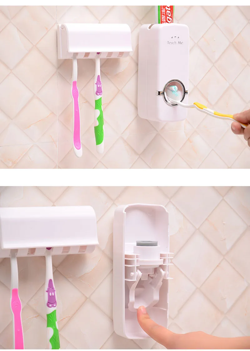 1 комплект Ванная комната дозатор зубная паста стойки настенное крепление стойки в автоматическом с 5 зуб Зубная щётка, домашнее украшение