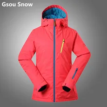 Gsou snow invierno mujeres mujeres chaqueta de snowboard de esquí traje de esquí conjunto chaquetas de esqui cazadoras mujer nieve jaket sólido verde XS L