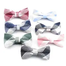 Для мужчин галстук-бабочка в клетку Для женщин из хлопка с бантом в английском стиле Модные галстук-бабочка взрослый Бизнес Жених Невеста бабочка мужской регулируемый