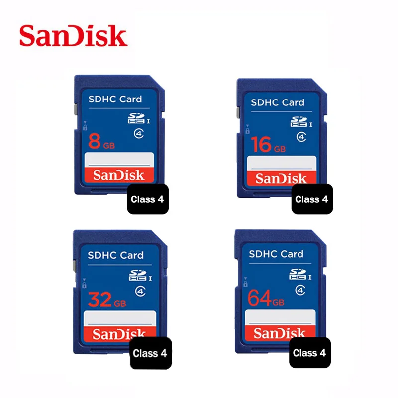 Оригинальная sd-карта SanDisk, 32 ГБ, 16 ГБ, 8 ГБ, 4 Гб, C4, SDHC, карта памяти класса 4, карта памяти для камеры, карта SD, официальная проверка