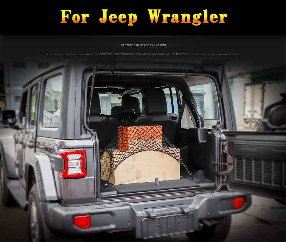 1 SHINEKA Stowing Tidying for Jeep Wrangler jl JK TJ YJ Universial Trunk Storage Net Accesorios for Jeep Wrangler jl JK TJ YJ