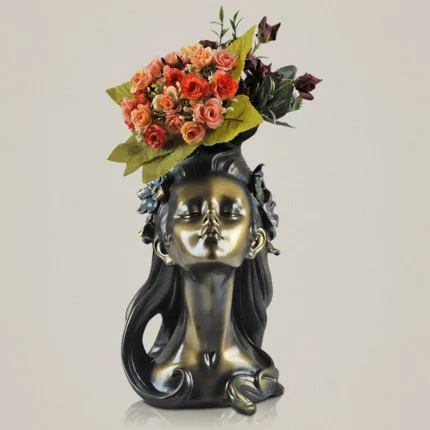 

beautiful girl creative flower vase ornaments simulation vase floral arrangement