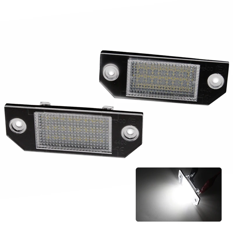 2pcs/lot 12V 18 LED SMD Car License Plate Light Number Plate Lamps for Ford Focus C-MAX MK2 03-08 2x 18 smd led license plate light module for opel vauxhall vectra c estate caravan