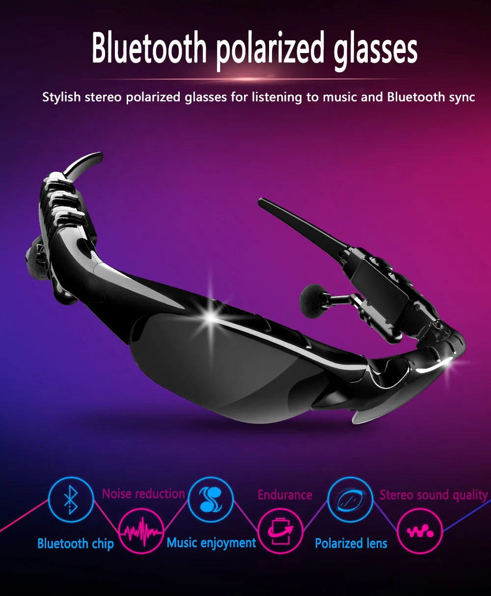 Bluetooth Велосипеды очки, солнцезащитные очки, поляризационные, Для мужчин мотор Велосипеды спортивные солнцезащитные очки MP3 телефон Велосипедный спорт на открытом воздухе очки для бега