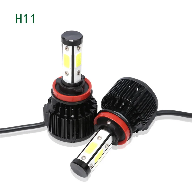 DIC 2 шт. яркий светодиодный H7 H4 фары 4 стороны 180 W 16000Lm H11 9005 HB3 9006 HB4 COB лампы для автомобильных фар 6500 к X6