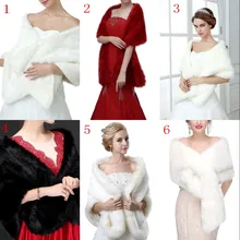 Микс белый черный бордовый Свадебная накидка-палантин из искусственного меха накидка женское Болеро Пальто Шраг свадебные аксессуары