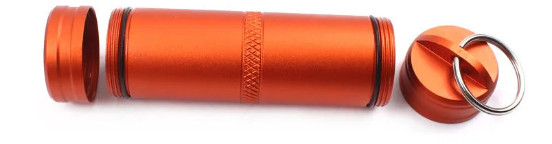 Liga de Alumínio Frasco da Medicina Ferramentas de Sobrevivência de Emergência à Prova Selado Pill Keychain d' Água Box Edc 1 Pill Box Keychain EDC Ferramentas de Sobrevivência de Emergência À Prova D' Água