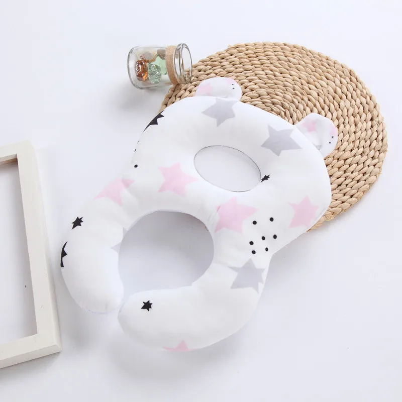 Хлопковая детская подушка для защиты шеи u-образный анти-плоский подголовник для новорожденных мягкая подушка с рисунком для малышей