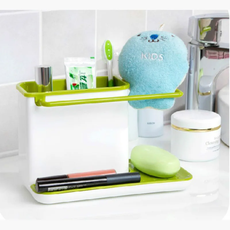

Fashion 21CM Creative Multipurpose Kitchen Storage Holder Shelf Finisher Washing Sponge Cleaning Supplies Leakage Storage Shelf