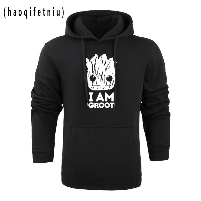 

groot 2018 Brand Men Hoodies Letter Sweatshirts Mens Hoodie With Hat Hoody Big Hip Hop Hooded Hood Pullover Top Male