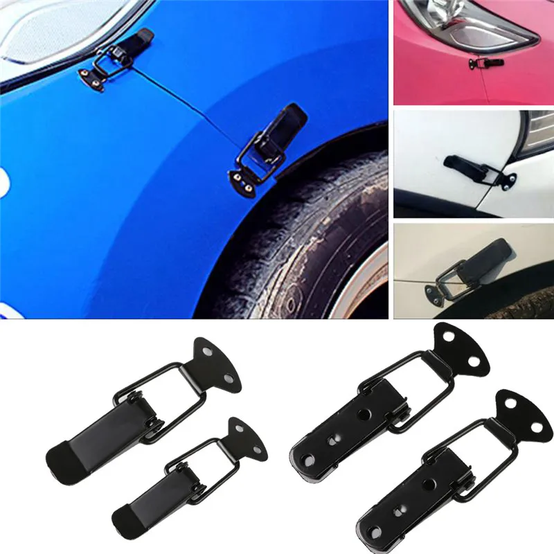 2Pcs Universal Bumper Durable Security Hook Lock Clip Kit Clip Hasp For