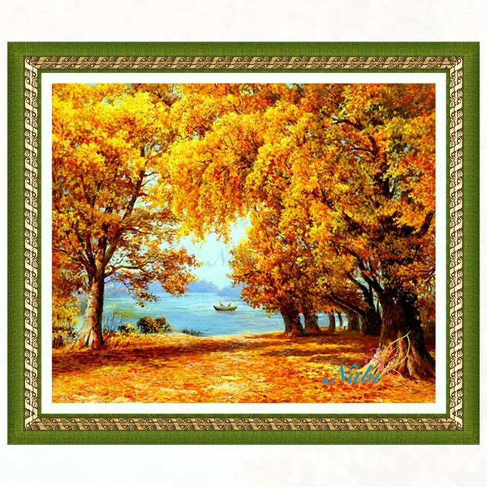 

Square diamond mosaic painting diamond embroidery cross stitch Autumn senery - 3d diy full crystals beadwork kits 2561R