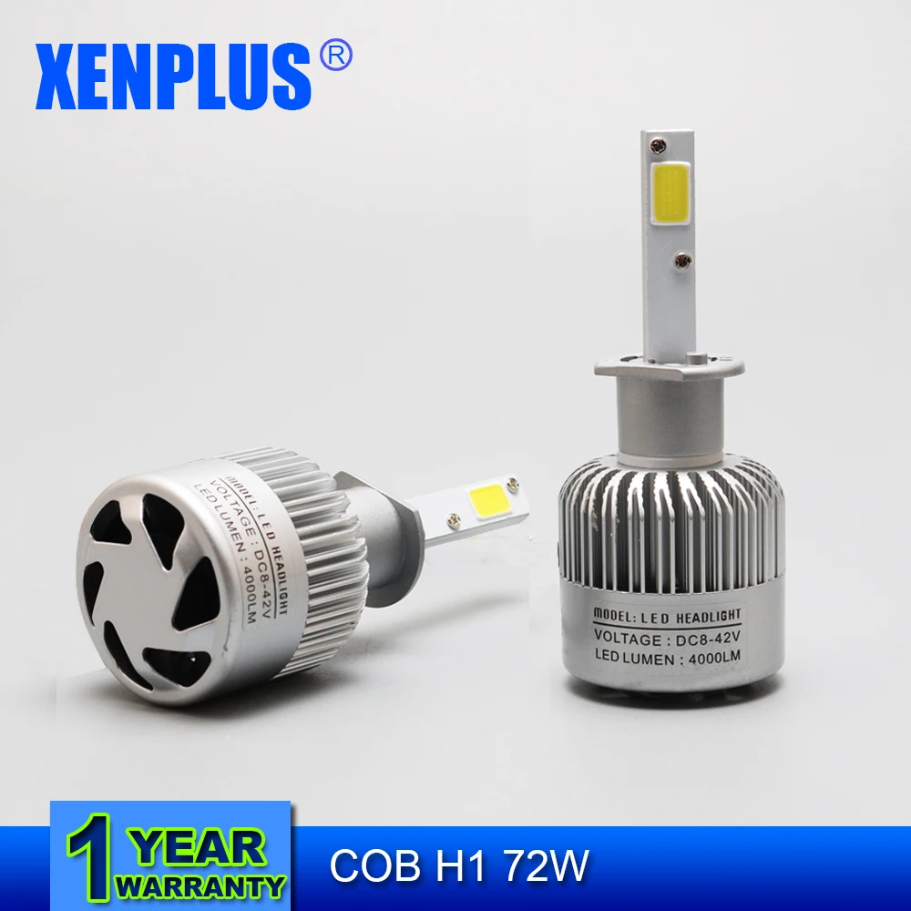 ФОТО XENPLUS H4 H7 H11 H1 H13 H3 9004 9005 9006 9007 9012 COB LED Car Headlight Bulb 72W 8000LM 6500K Auto Headlamp 