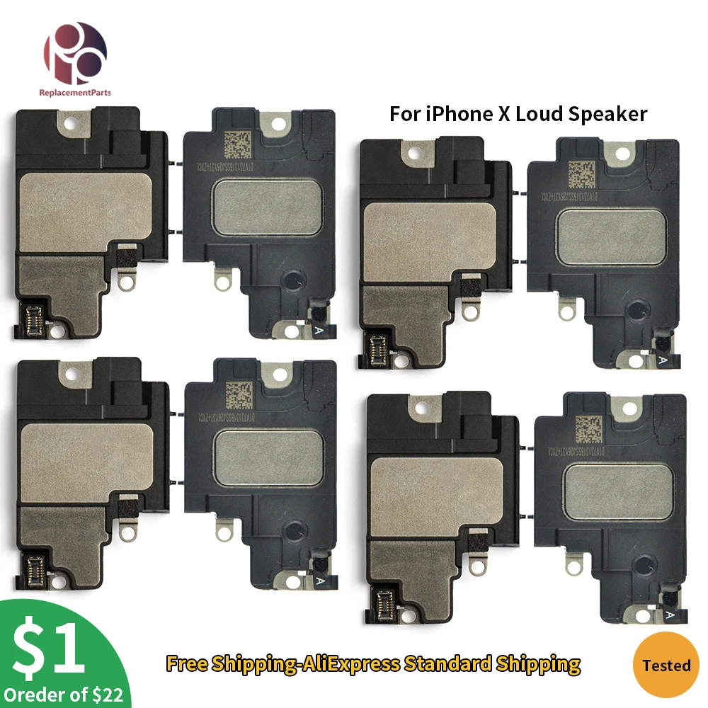

10PCS Tested Original Inner Replacement Ringer Buzzer Loud Speaker for iPhone X iphoneX 5.8" Repair Sound Flex Cable Assembly