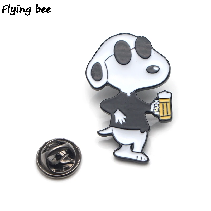Flyingbee мультяшная собака милый щенок Эмаль Булавка мультфильм шпильки для брошей Значки для джинсовой блуза со шнуровкой шпильки ювелирные изделия X0155