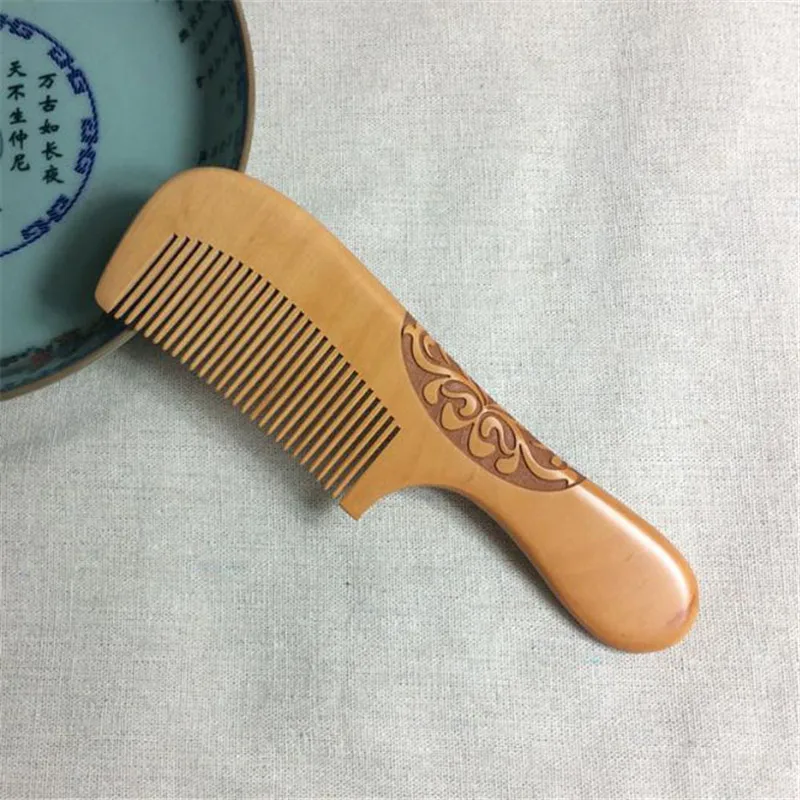 

19cm Length Peach Wooden Comb Wooden Handle Combs Hair Style Designer Professional For Ladies Great Gift