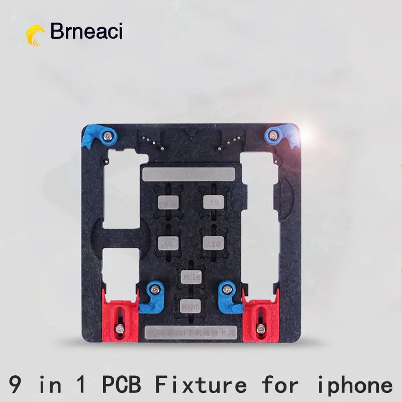 

Brneaci 9 in1 PCB Fixture for iphone8/8P/7/7P/5S/6G/6P/6S/6SP Logic Board Clamps High Temperature Motherboard PCB Fixture Holder