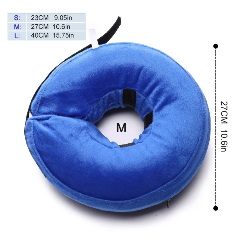 Надувной ошейник для домашних животных, универсальный плюшевый ошейник на молнии для собак, ПВХ, регулируемая защита от укуса, заживление ран, ошейник для шеи, ремни