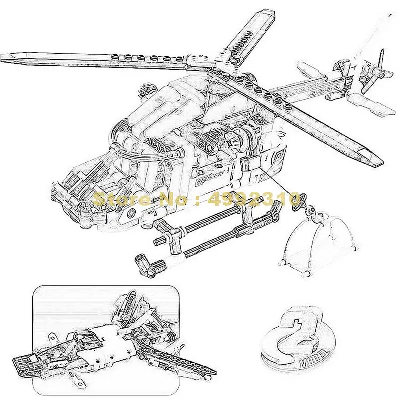 

13385 344pcs 2in1 technic rescue helicopter building blocks 42092 Bricks Toy