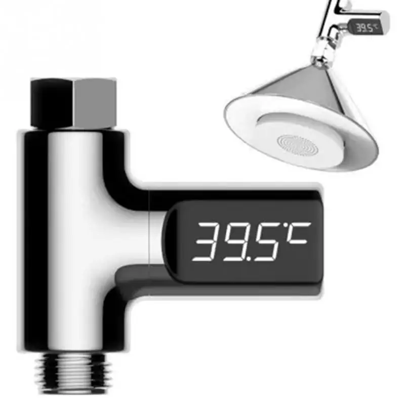

LED Display Water Shower Thermometer Self-Generating Electricity Water Temperature Monitor Energy Smart Meter for Baby Care