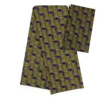 

New Fashion Ghana Prints wax Silk Satin Chiffon Fabric 4+2yards,Audel Material Ankara pattern for clothes f93-25