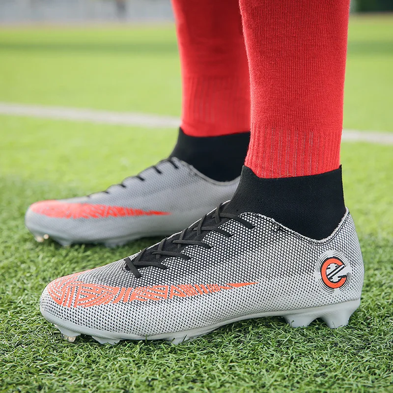 

JINBEILEE Football Shoes Male Broken Nails TF High Help AG Long Nails Non-slip Competition Training Shoes Large Size