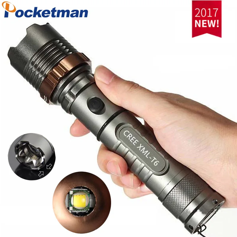 3800lm CREE XM-L T6 5modes LED Tactical Flashlight Torch Waterproof Hunting Flash Light Lantern zaklamp taschenlampe torcia