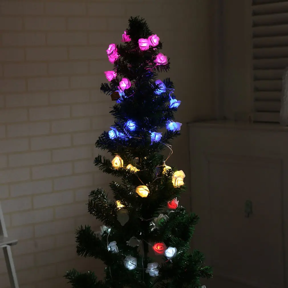 1.2M 10 LED Rose Battery Light Box Decorative Photo Clip Simulation String | Лампы и освещение