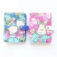 Domikee new cute cartoon leather 6 holes spiral notebook stationery,find student refillable binder agenda planner organizer gift
