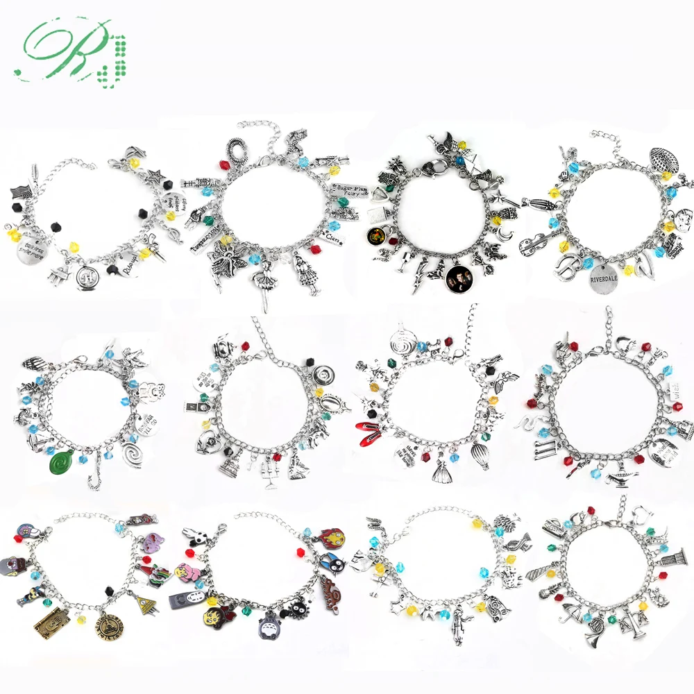 RJ 20 шт. ювелирные изделия из фильма браслеты ривердейла Мстители hp Моана Сейлор Мун HIMYM браслеты Тоторо браслеты для девочек Рождественский подарок