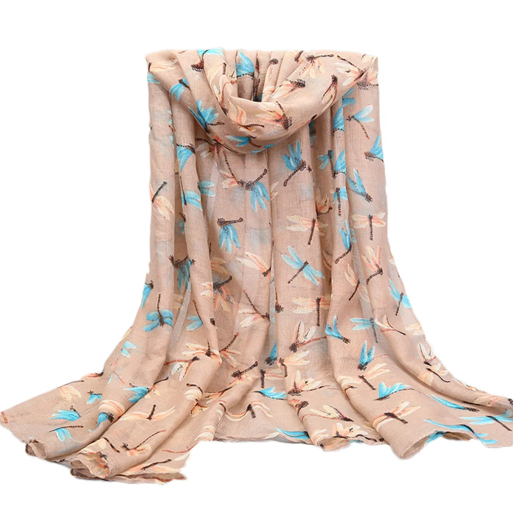 Красочные Для женщин шарф с Chic Стрекоза Дизайн из мягкой вуали шаль/пашмины прекрасный