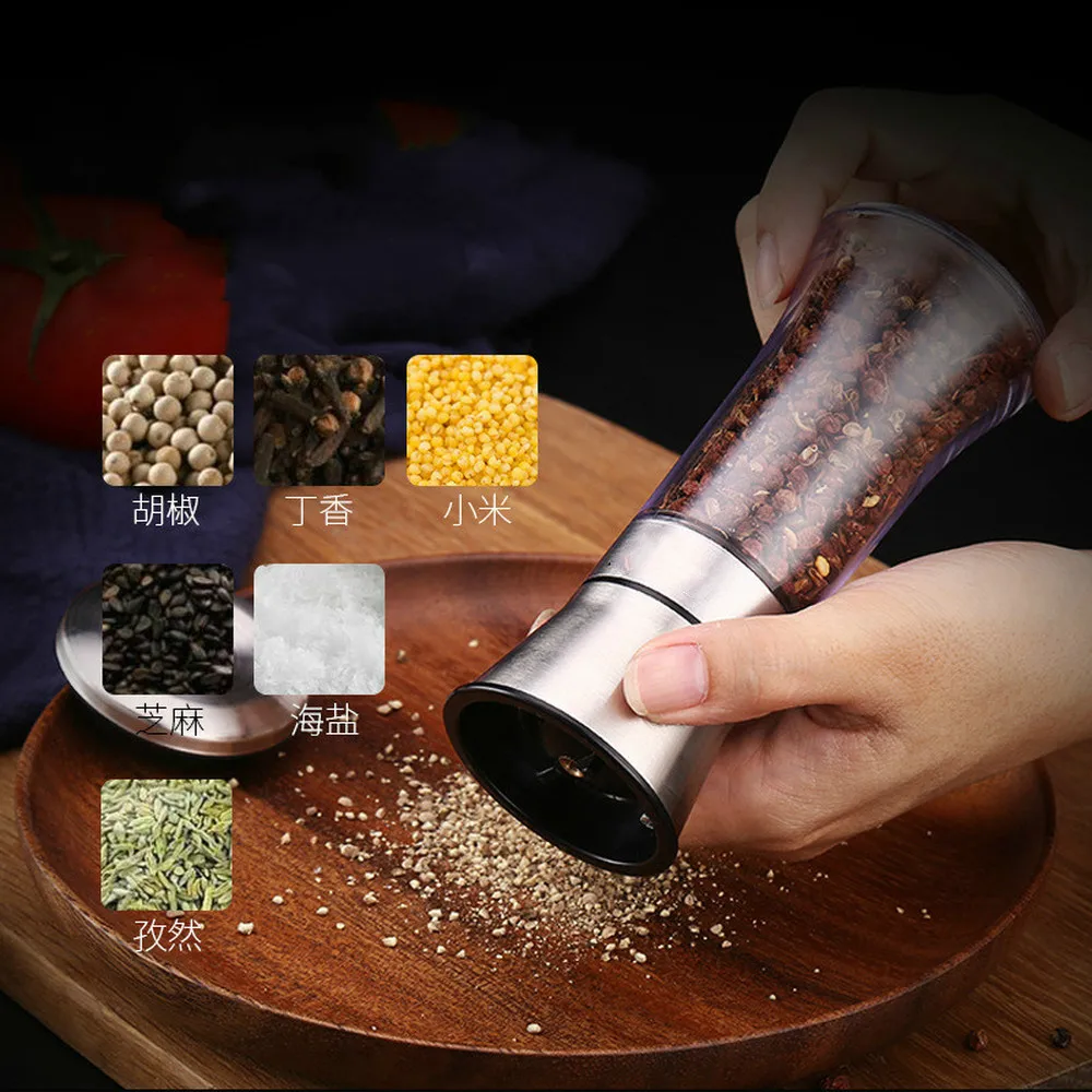 

Creative pepper grinder 304 stainless steel kitchen utensils ceramic core pepper grinding Salt Mill manual grinding LM12151129