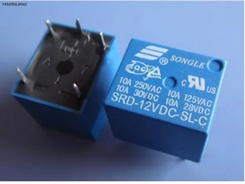 5PCS Relay DC 12V 5 Pin Mini Power Relays PCB Type SRD 12VDC SL C High