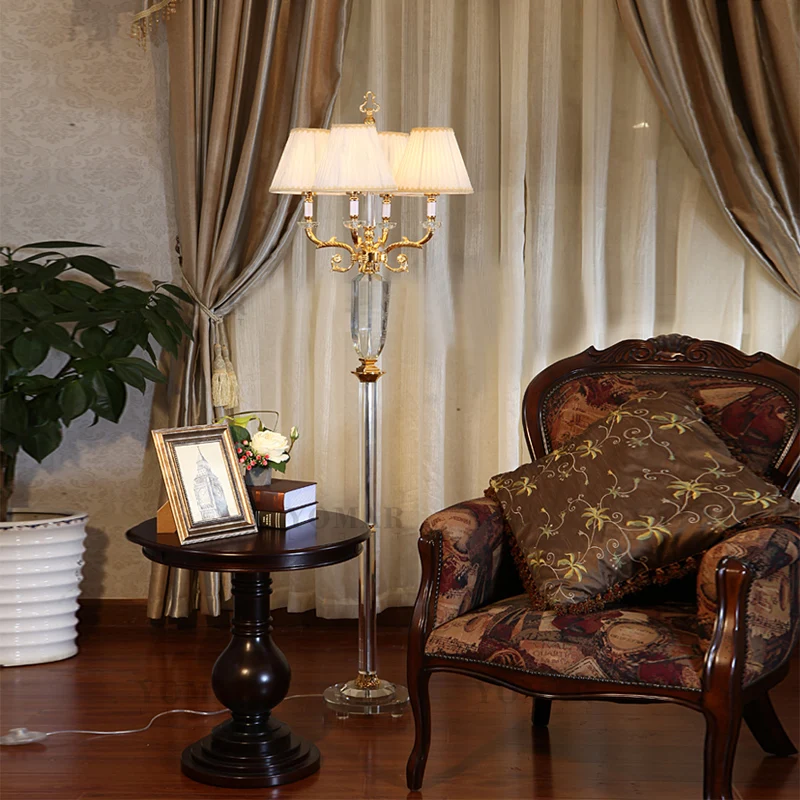 Home Office 4arm Led Work Floor Lamp + Switch & Shade Study Reading