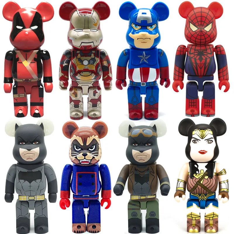 

28cm Marvel Action Figure DC Legends Bearbrick 400 Model Toys Be@rbrick 400% Collectible Bearbricks Doll Avengers Endgame