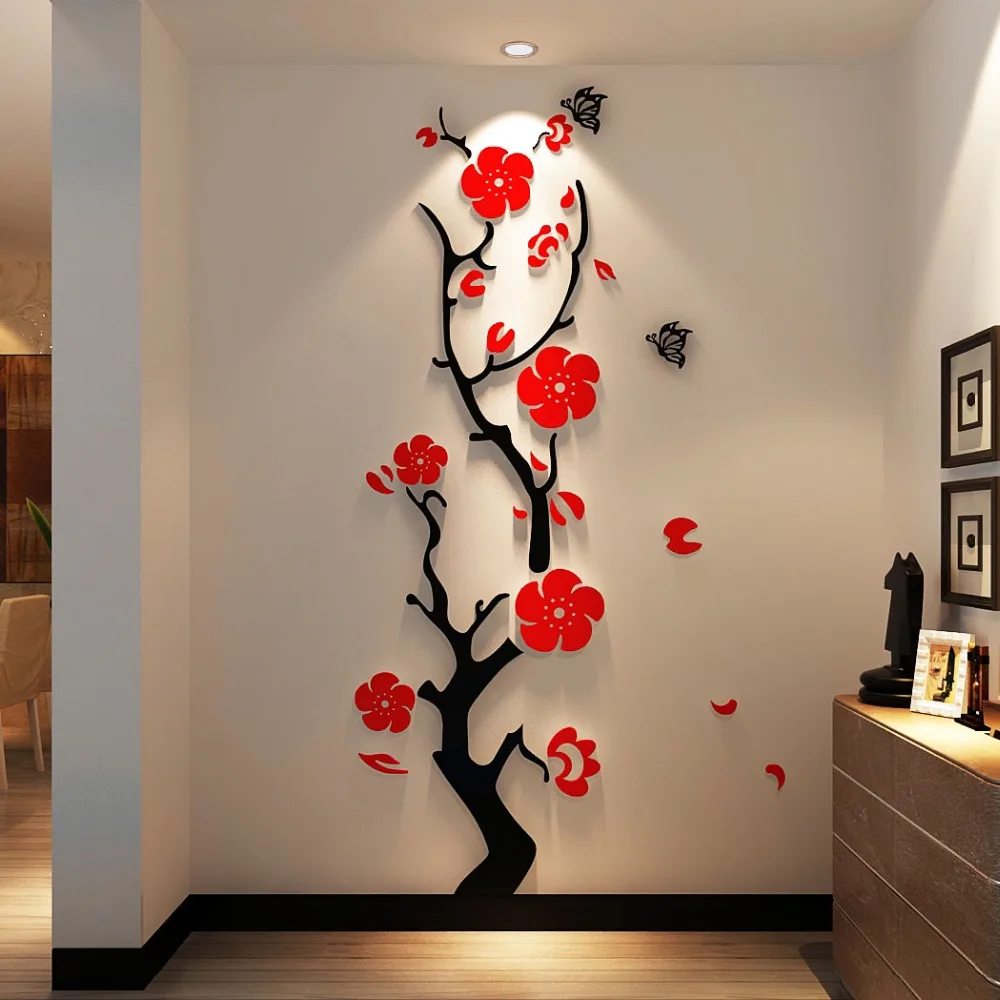 Tree Branches 3D Mirror Wall Sticker, Self Adhesive Removable Acrylic Mirror Wall Stickers Decal, Art Mural Stick for Home Living Room Bedroom
