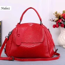 Nuleez сумка из натуральной воловьей кожи под змеиную кожу, модная вместительная сумка для офисных леди
