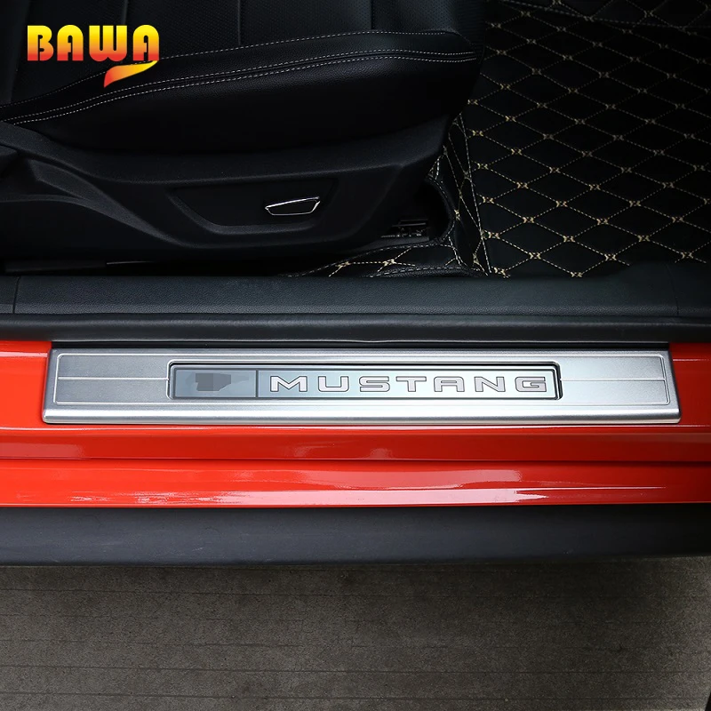 BAWA защита педали для Ford Mustang Алюминий выдалбливают порога Накладка 2015 +