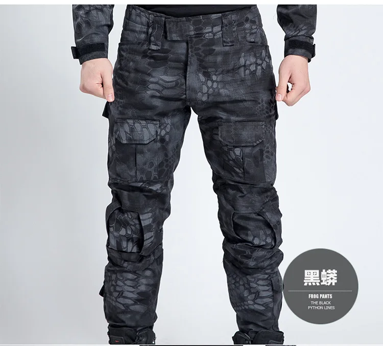 Billige Freies verschiffen 2019 männer Military Schlange Camouflage Taktische Hosen pantalon homme Armee hosen Fracht armee kampf hosen 70707