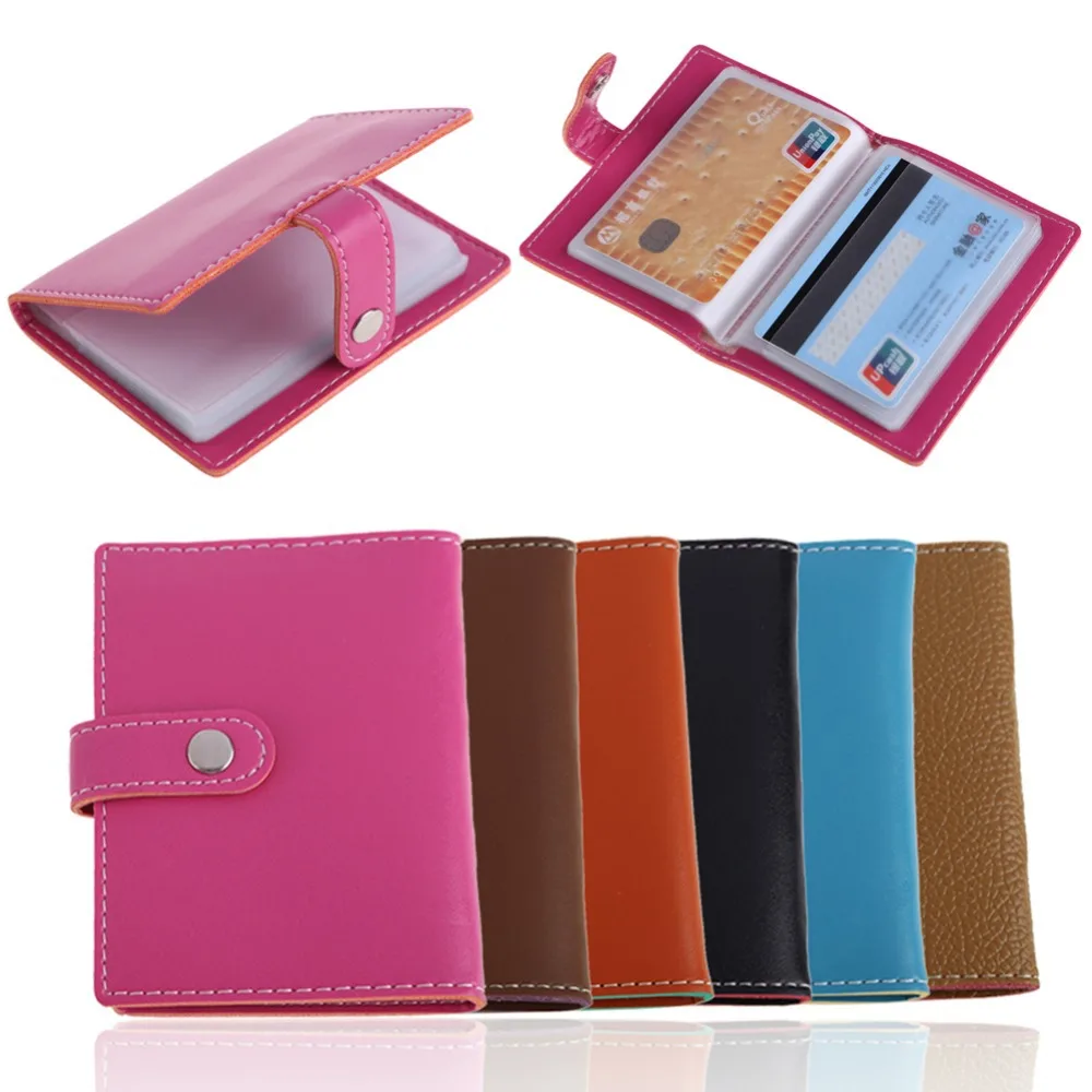 New Arrival PU Leather Card Holder Business Case Wallet Credit Card Holder Purse Credit Card Wallet for 20 Cards 6 Colors 1STL