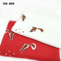 Leo anvi модный бренд зимний кашемировый шарф Женщины животных Вышитые Дизайнер Бандана Платок женский зимний шарф