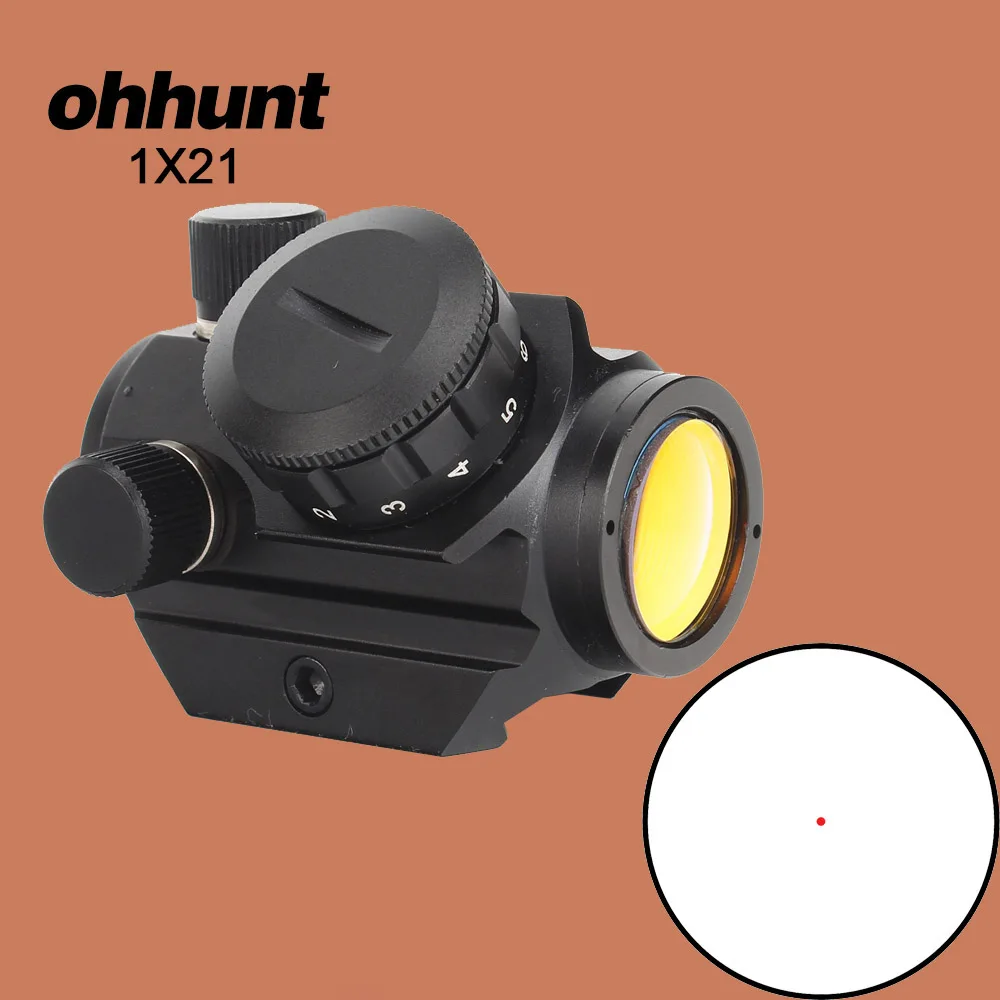 

ohhunt Tactical Compact 1X21 Red Dot Sight 3 MOA Scope with Quick Release Base Picatinny Rail Mount for Hunting Rifle