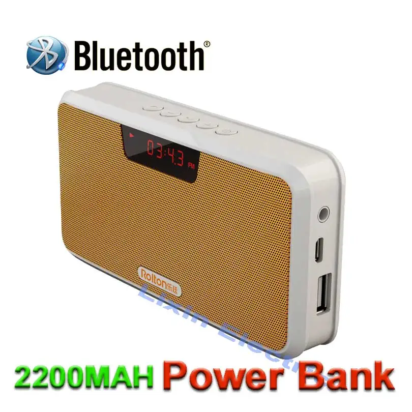 Rolton power Bank, Bluetooth, портативный динамик, поддержка TF карты, воспроизведение Mp3, Hands-Free, телефон, fm-радио и запись, светодиодный экран