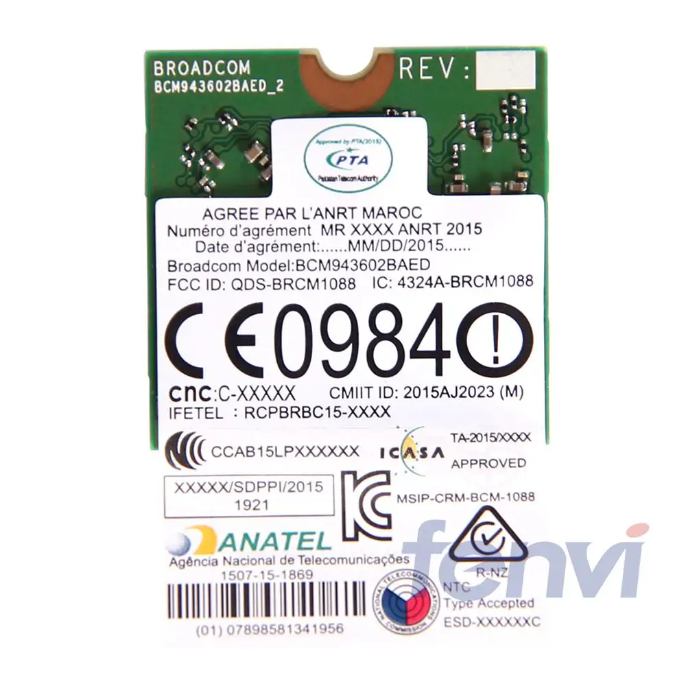 BCM943602BAED DW1830 беспроводной AC BCM943602 NGFF M.2 1300 Мбит/с 802.11ac WiFi Bluetooth BT4.1 сетевая Wlan карта Поддержка mac os