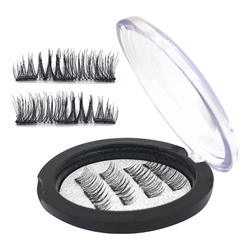 

3D Natural Magnetic Lashes with Magnet False Eyelashes Eyelashes Handmade 4 pieces Eyes Makeup dropshipping